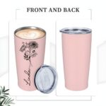 Embrace Your Story – Birth Flower & Name Travel Tumbler – A Cherished Companion for Her Special Moments - Image 13