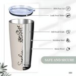 Embrace Your Story – Birth Flower & Name Travel Tumbler – A Cherished Companion for Her Special Moments - Image 14