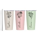 Personalized birth flower tumbler for special moments