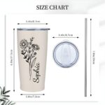 Celebrate Her Story – Custom Birth Flower Tumbler with Name – A Cherished Keepsake for Special Moments - Image 12