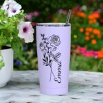 Celebrate Her Story – Custom Birth Flower Tumbler with Name – A Cherished Keepsake for Special Moments - Image 4