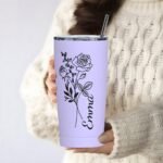 Celebrate Her Story – Custom Birth Flower Tumbler with Name – A Cherished Keepsake for Special Moments - Image 6
