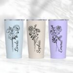 Celebrate Her Story – Custom Birth Flower Tumbler with Name – A Cherished Keepsake for Special Moments - Image 8