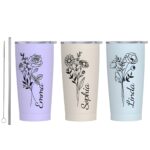 Custom birth flower tumbler with name for special moments