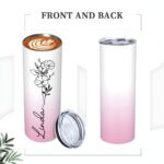 Embrace Your Birth Month's Bloom – Custom Floral Skinny Tumbler – A Cherished Keepsake for Sisters & Friends - Image 13