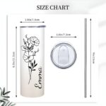 Embrace Every Sip – Custom Birth Flower Stainless Steel Tumbler – A Thoughtful Keepsake for Her Special Moments - Image 12