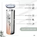 Embrace Every Sip – Custom Birth Flower Stainless Steel Tumbler – A Thoughtful Keepsake for Her Special Moments - Image 14
