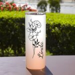 Embrace Every Sip – Custom Birth Flower Stainless Steel Tumbler – A Thoughtful Keepsake for Her Special Moments - Image 4