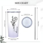 Embrace Every Sip – Birth Flower Gradient Travel Tumbler – A Cherished Keepsake for Loved Ones - Image 12