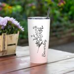 Embrace Every Sip – Birth Flower Gradient Travel Tumbler – A Cherished Keepsake for Loved Ones - Image 4
