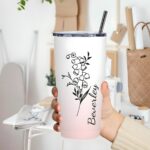 Embrace Every Sip – Birth Flower Gradient Travel Tumbler – A Cherished Keepsake for Loved Ones - Image 5