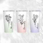 Embrace Every Sip – Birth Flower Gradient Travel Tumbler – A Cherished Keepsake for Loved Ones - Image 8