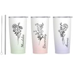 Personalized birth flower tumbler for cherished moments