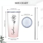 Celebrate Her Story – Birth Flower Gradient Tumbler with Name – A Cherished Keepsake for Sisters and Friends - Image 12