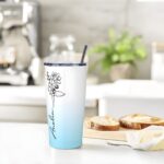 Celebrate Her Story – Birth Flower Gradient Tumbler with Name – A Cherished Keepsake for Sisters and Friends - Image 7