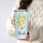 Embrace Your Birth Month’s Bloom – Watercolor Birth Flower Tumbler with Name – A Cherished Keepsake for Her Special Day - Image 6