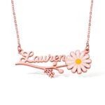 Embrace Your Bloom – Delicate Daisy Name Necklace – A Cherished Treasure for Her - Image 3