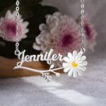 Embrace Your Bloom – Delicate Daisy Name Necklace – A Cherished Treasure for Her - Image 4