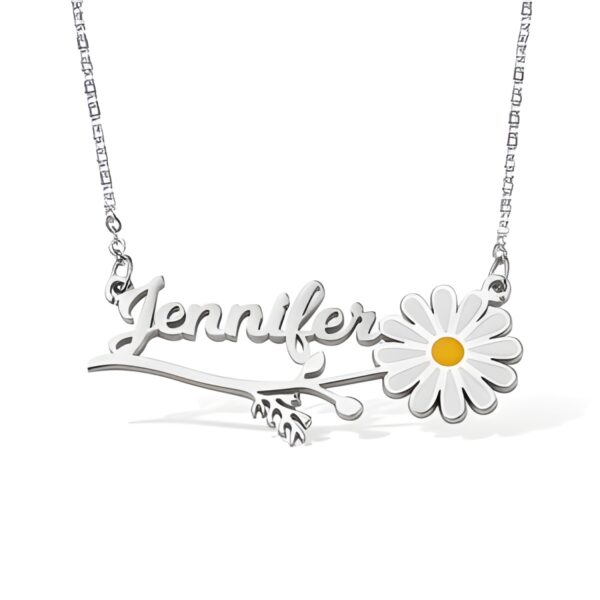 Delicate daisy name necklace for personalized gifts