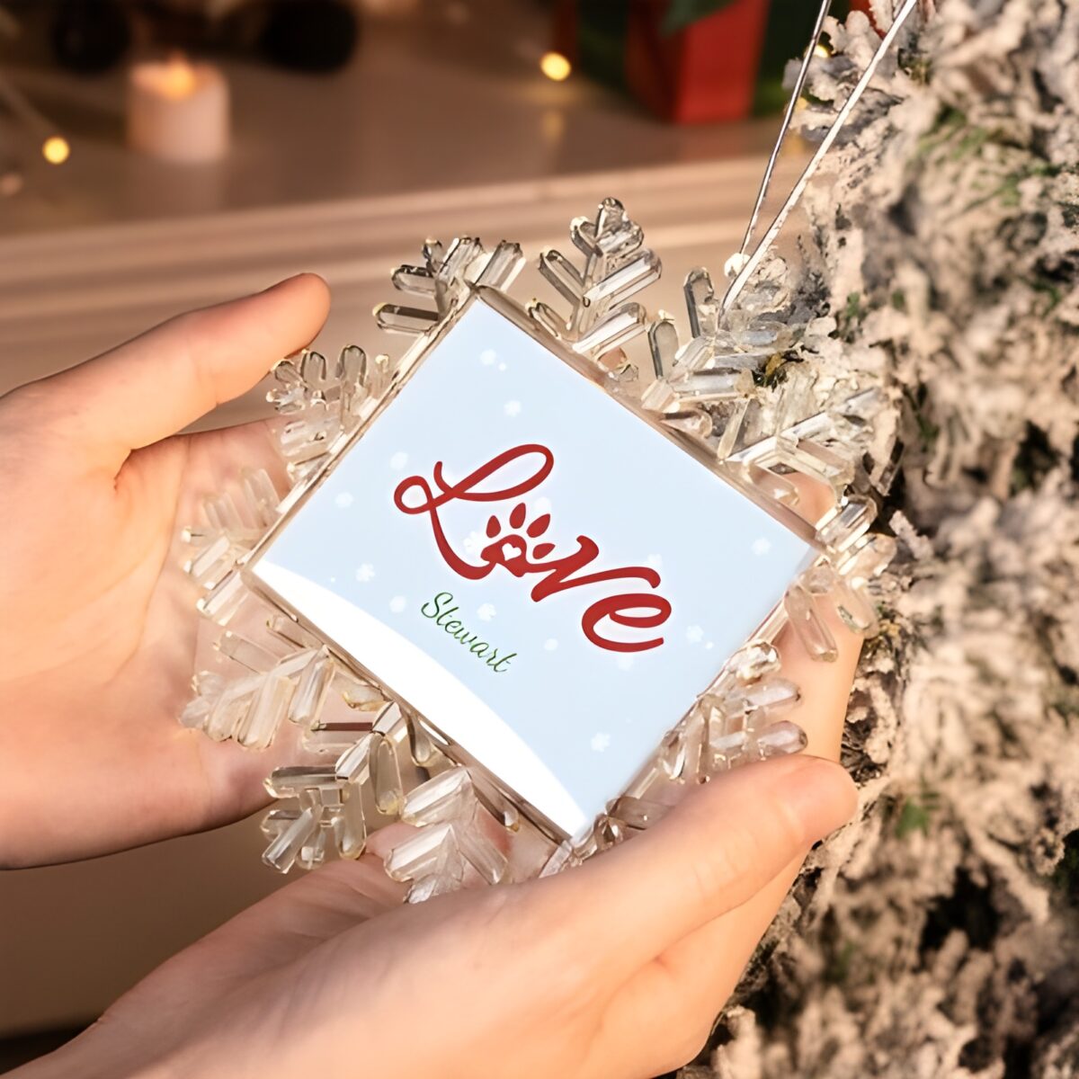 Custom snowflake dog ornament for cherished pet moms