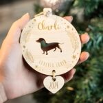 Celebrate Your Dog's First Christmas – Custom Wooden Silhouette Ornament – For Cherished Pet Lovers - Image 4