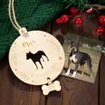 Celebrate Your Dog's First Christmas – Custom Wooden Silhouette Ornament – For Cherished Pet Lovers - Image 6