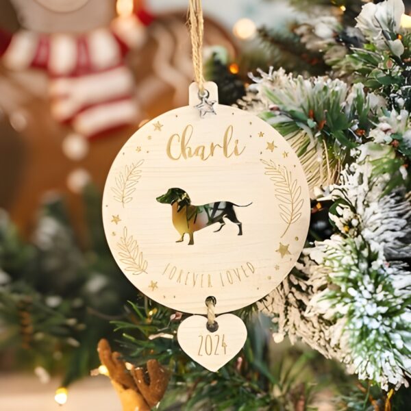 Custom wooden silhouette ornament for dogs