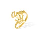 Wear Your Majesty – Custom Name Crown Ring – A Regal Treasure for Her - Image 3
