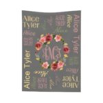 Wrap in Warmth and Wonder – Custom Floral Wreath Flannel Blanket – A Cherished Keepsake for Every Season - Image 2