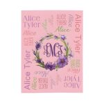 Wrap in Warmth and Wonder – Custom Floral Wreath Flannel Blanket – A Cherished Keepsake for Every Season - Image 3