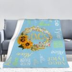 Wrap in Warmth and Wonder – Custom Floral Wreath Flannel Blanket – A Cherished Keepsake for Every Season - Image 8