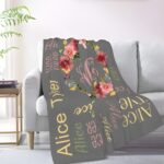Wrap in Warmth and Wonder – Custom Floral Wreath Flannel Blanket – A Cherished Keepsake for Every Season - Image 9