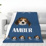 Custom pet name photo blanket for pet lovers