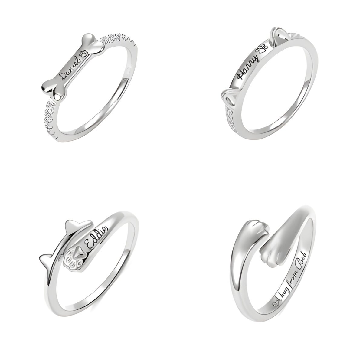 Sterling silver pet ring for animal lovers