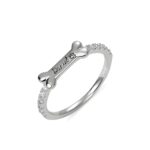 Bone-shaped name ring for dog lovers