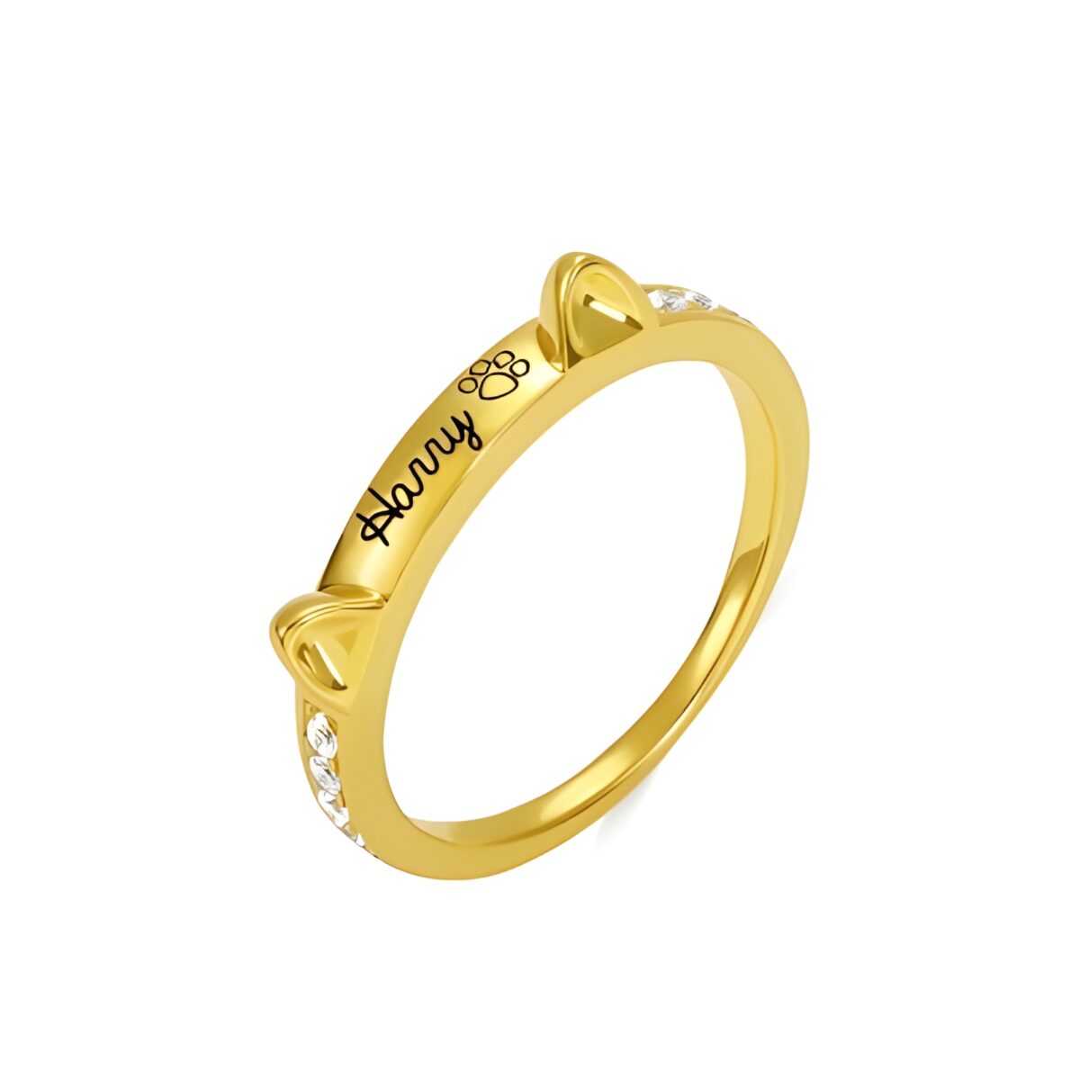Custom cat-eared name ring for personalized gifting