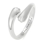 Sterling Silver Cat Paw Hug Ring for cat lovers