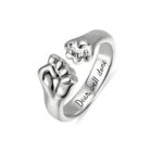Sterling silver pet fist bump ring for best friends