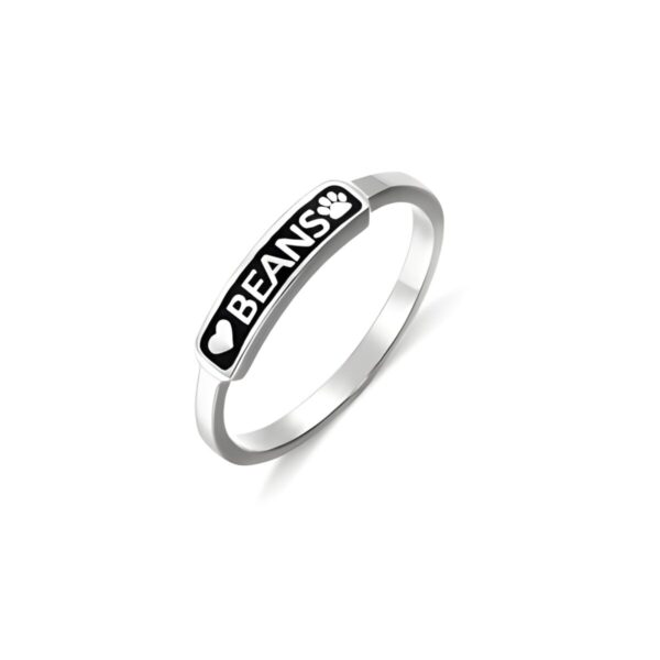 Sterling Silver Pet Name Ring for cherished companions