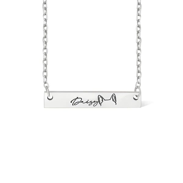 Custom pet ear name necklace for pet lovers