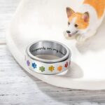 Carry Their Rainbow Spirit – Spinner Ring with Paw Prints – For Cherishing Pet Memories and Calm Moments - Image 2