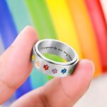 Carry Their Rainbow Spirit – Spinner Ring with Paw Prints – For Cherishing Pet Memories and Calm Moments - Image 4