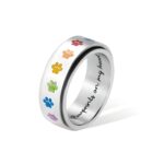 Spinner ring with paw prints for pet lovers