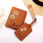 Carry Your Story in Bloom – Custom Birth Flower Passport Holder & Luggage Tag Set – For the Woman Who Travels with Heart - Image 3