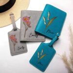 Carry Your Story in Bloom – Custom Birth Flower Passport Holder & Luggage Tag Set – For the Woman Who Travels with Heart - Image 5
