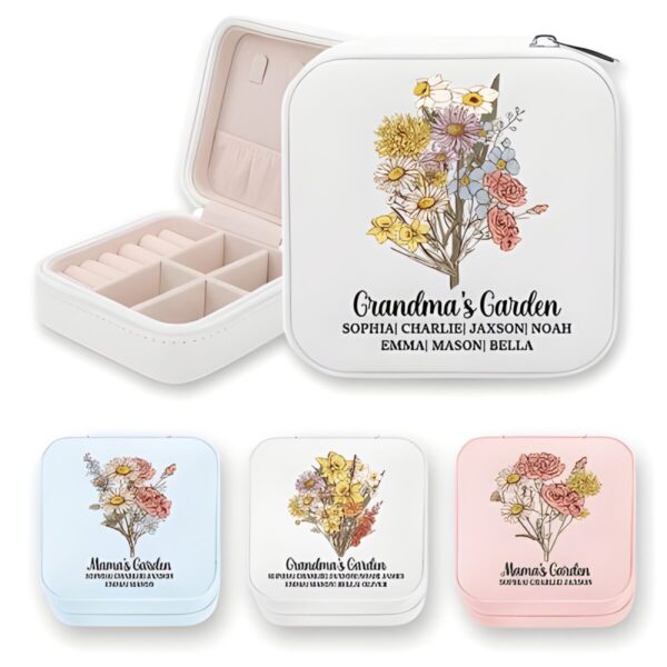 Custom birth flower jewelry box for cherished memories