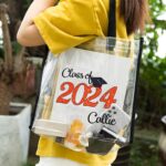 Celebrate New Beginnings – Custom Clear Graduation Tote Bag – For Proud Class of 2024 Graduates and Loved Ones - Image 2