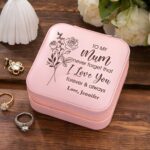 Carry Her Story – Birth Flower Jewelry Travel Case – A Loving Keepsake for Mom, Grandma, or Wife - Image 4