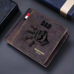 Celebrate Family Strength – Custom Leather Fist Bump Wallet – For Dad, Grandpa, or Husband's Special Day - Image 2