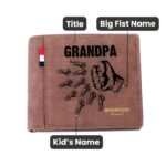 Celebrate Family Strength – Custom Leather Fist Bump Wallet – For Dad, Grandpa, or Husband's Special Day - Image 12